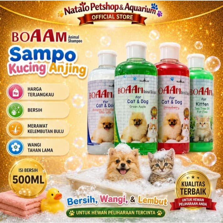 Boaam Shampoo 500ml Hewan Kucing Anjing Wangi Kitten Dog Puppy Cat — gambar 1