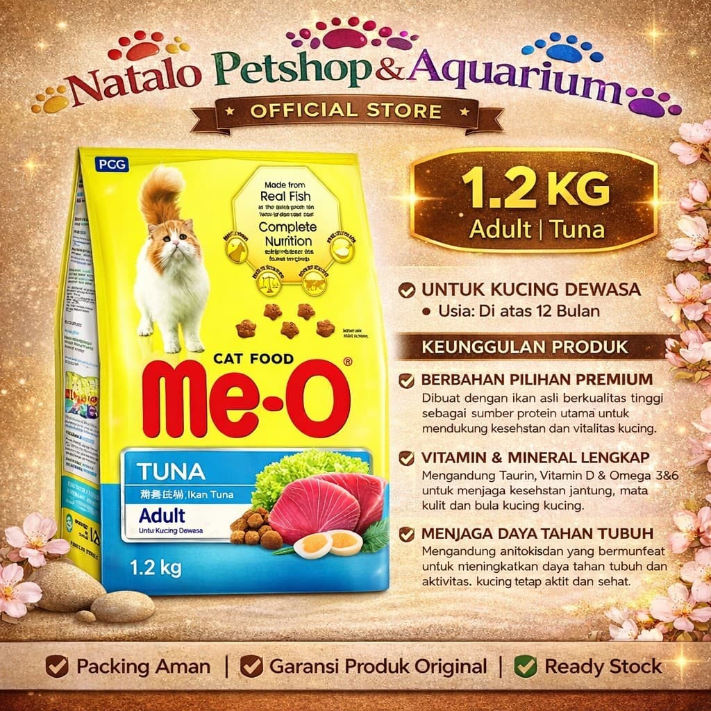 Me-O Adult Cat Food Tuna 1.2kg — gambar 1