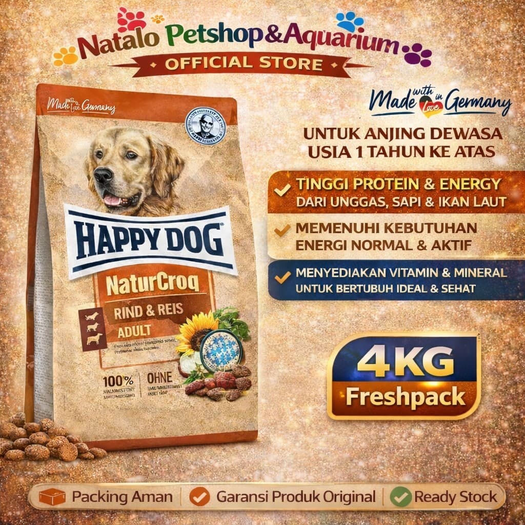Happy Dog NaturCroq Beef & Rice 4kg — gambar 1