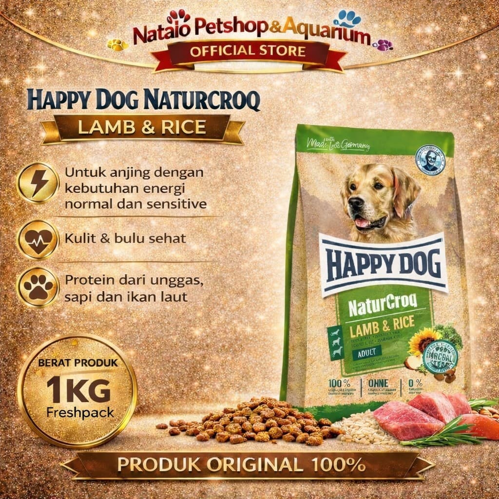Happy Dog NaturCroq Adult Lamb & Rice 1kg — gambar 1
