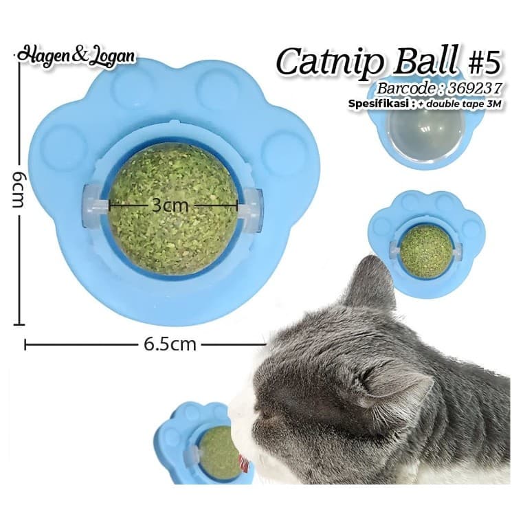 Catnip Ball Motif Kucing Bola Cat Mainan anti Stress Nip relax — gambar 1