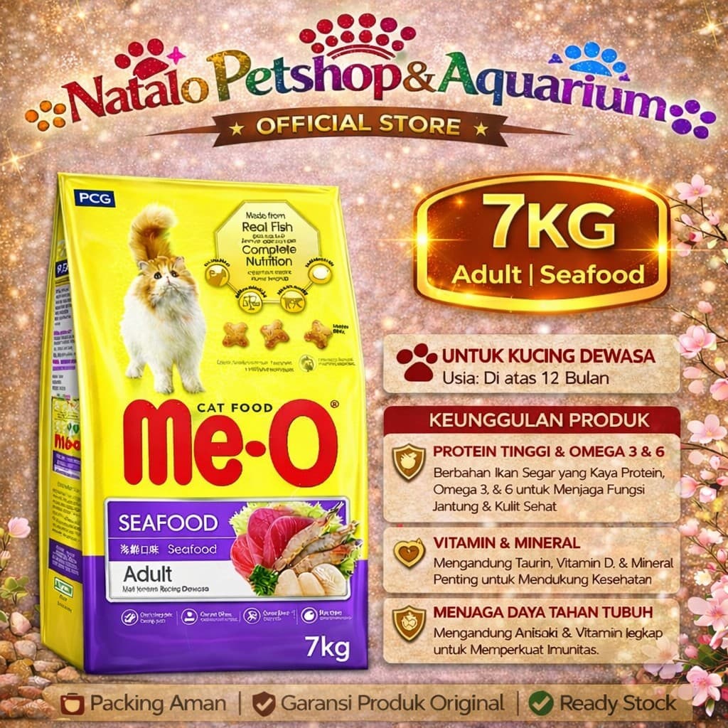 Me-O Adult Cat Food Seafood 7kg — gambar 1