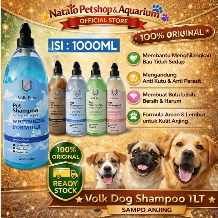 Volk Dog 1lt Shampoo for Pets Puppy Puppies/1000ml 1L — gambar 1