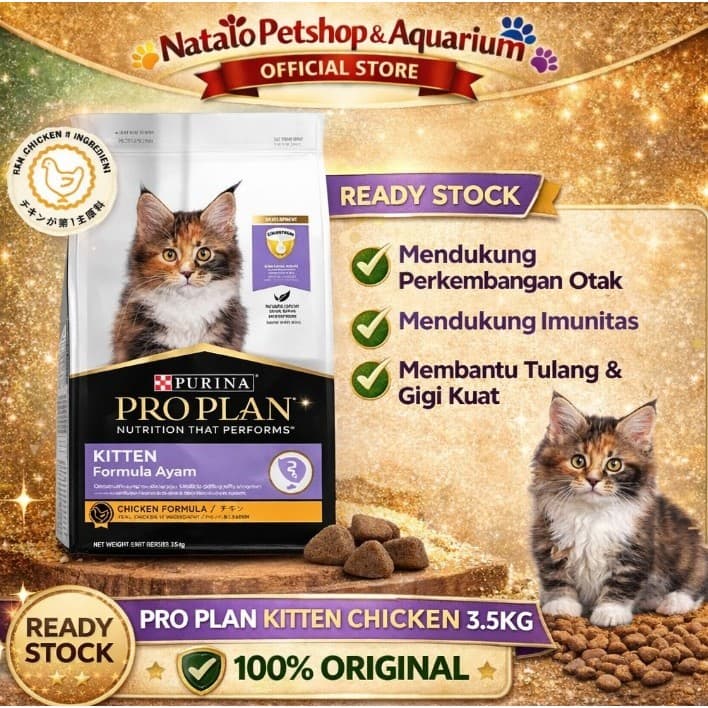 Pro Plan Proplan Kitten Chicken 3.5kg Makanan Anak Kucing Pelet Dry — gambar 1