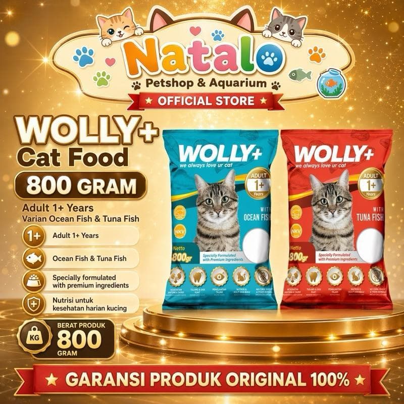 Wolly+ Adult Cat Food 800g — gambar 1
