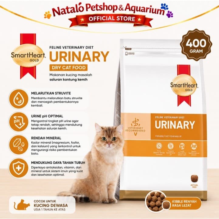 SmartHeart GOLD Feline Veterinary Diet Urinary 400Gr - Makanan Kucing Dewasa FLUTD - gambar 1