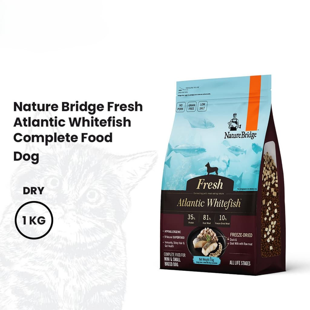 Nature Bridge Fresh Atlantic Whitefish with Freeze Dried 1kg All Life — gambar 1