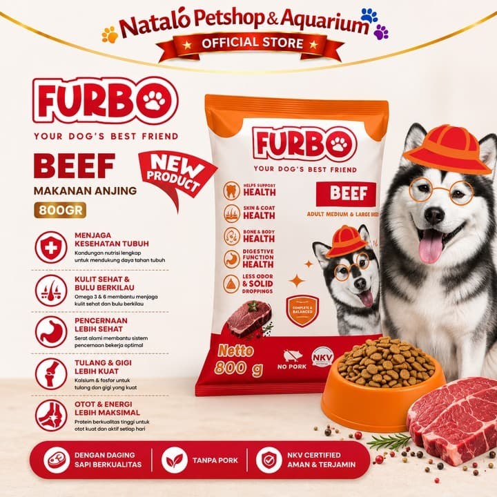FURBO Dry Dog Food 800 Gr - Makanan Anjing Dewasa Freshpack 800Gr - gambar 1