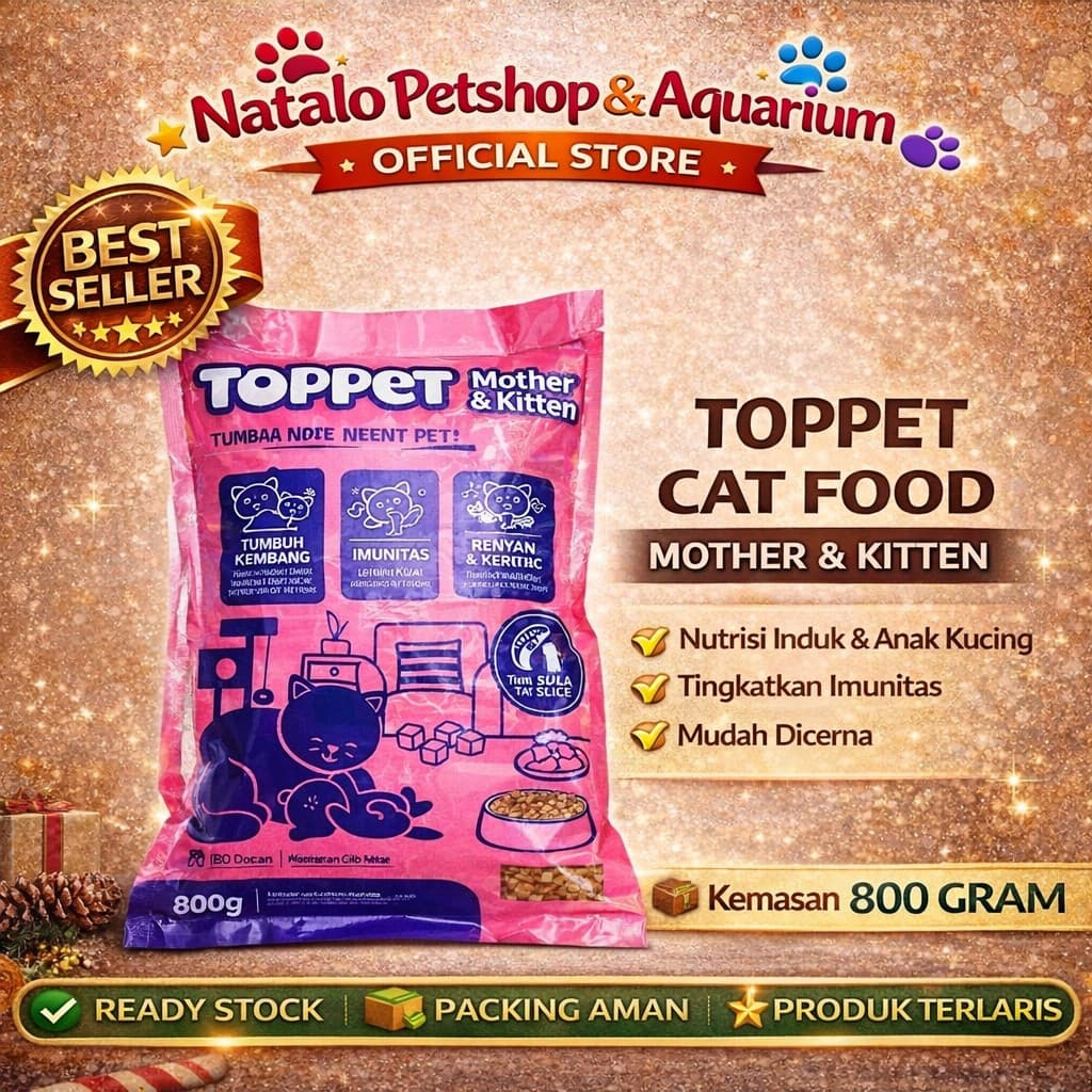 Toppet Mother & Kitten Dry Cat Food 800g — gambar 1