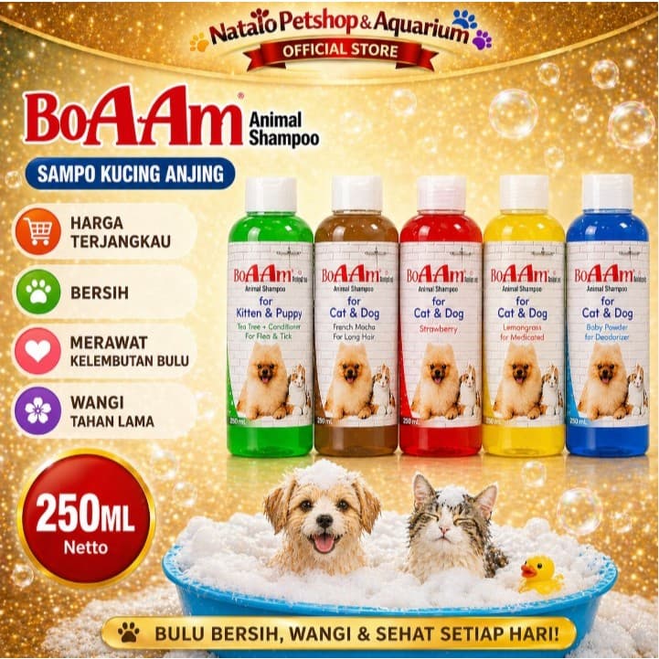 BoAAM Shampoo 250ml Hewan/Kucing/Anjing/Wangi - Sampo — gambar 1
