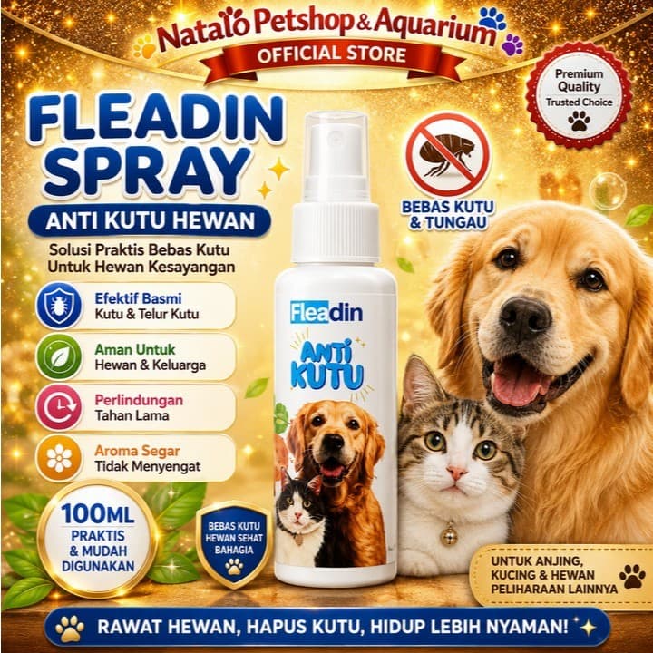 Fleadin Spray 100ml Obat Kutu Semprot Hewan Kucing Anjing Anti — gambar 1