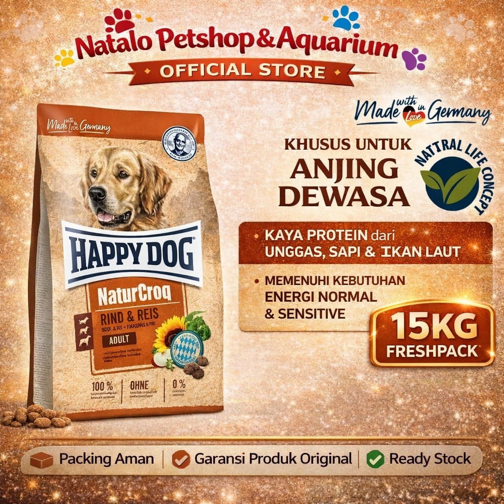 Happy Dog NaturCroq Adult Beef & Rice 15kg — gambar 1