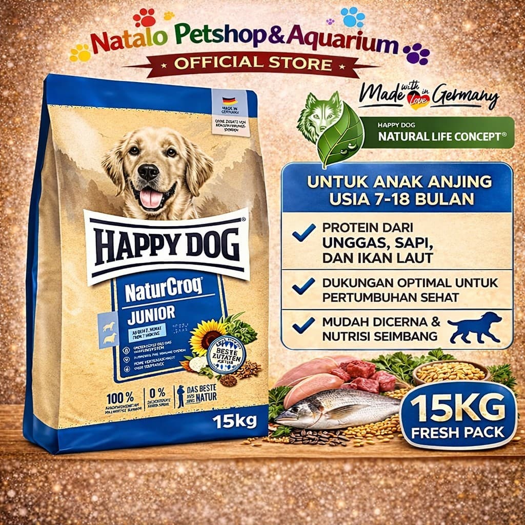 Happy Dog Naturcroq Junior 15kg — gambar 1