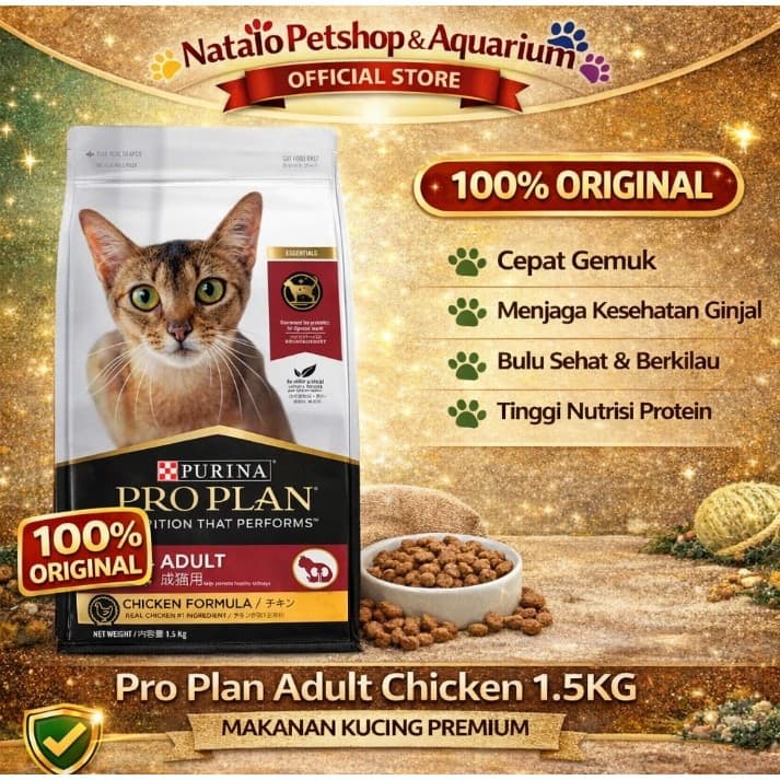 Pro Plan Adult Chicken 1.5kg Original/Cat Food — gambar 1