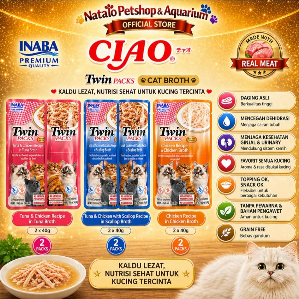 Ciao Inaba Twin Packs for Cat Side Dish 2 x 40g by — gambar 1