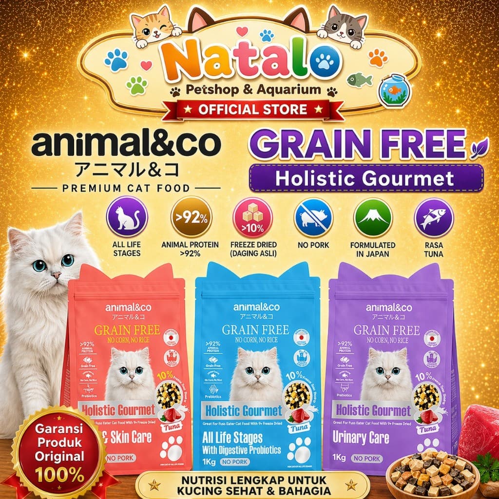 Animal&Co Holistic Gourmet Grain Free Cat Food 1kg All Life Stages — gambar 1
