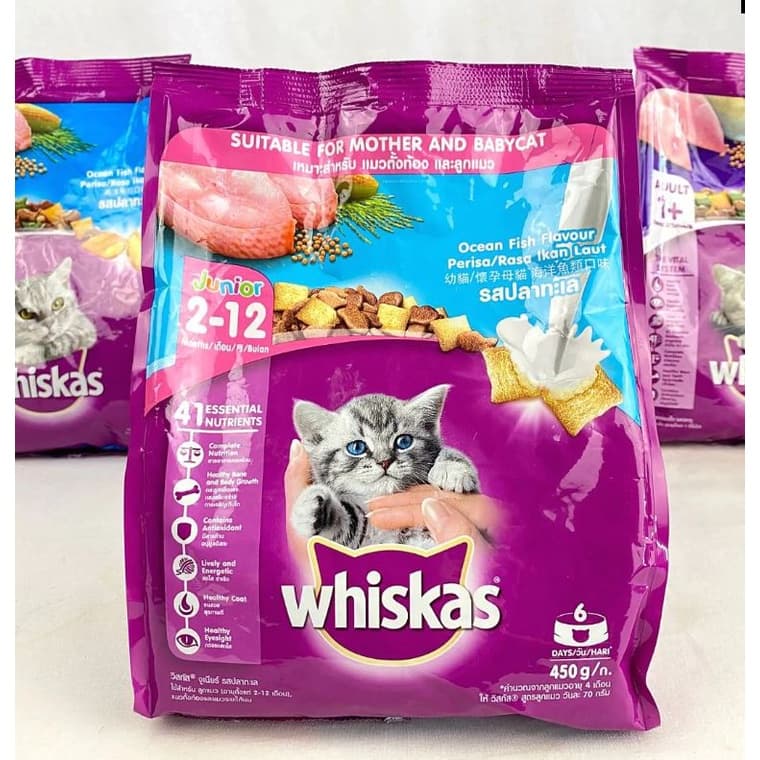 Whiskas Junior Ocean Fish 450g Makanan Anak Kucing Kitten Mother Cat — gambar 1