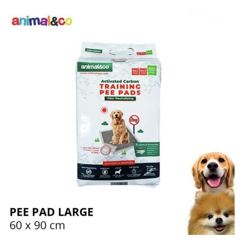 Animal&Co Underpad Large Pee Pad 60x90cm Alas Carbon Karbon Kucing — gambar 1