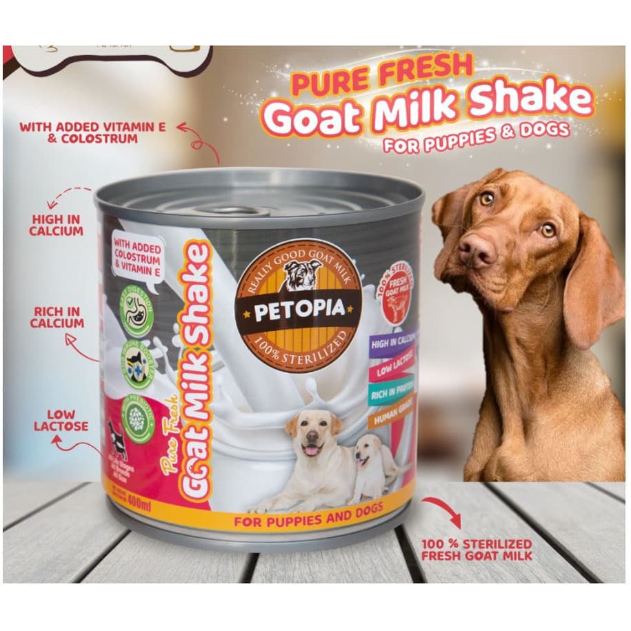 PETOPIA GOAT MILK SHAKE 400ML Susu Kambing Cair Anjing Dog Puppy - gambar 1