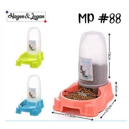 Dispenser Pelet MP88 Bowl Tempat Makan Hewan Kucing Anjing Kelinci — gambar 1
