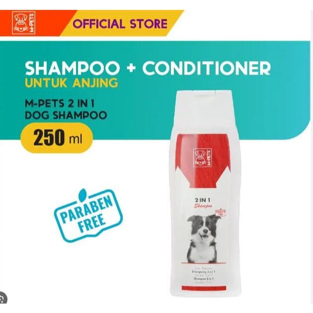 M-Pets Shampoo 2in1 250ML + Dog Conditioner Sampo Melembutkan Bulu Rambut Anjing Wangi Bersih - gambar 1