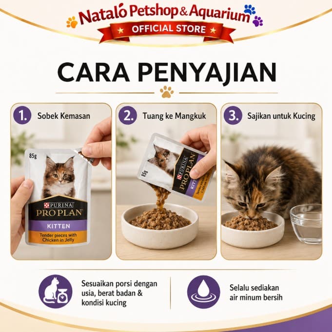 Pro Plan Pouch per BOX isi 12 pcs Saset x 85gr Wet Cat Food Sachet Makanan Basah - gambar 3