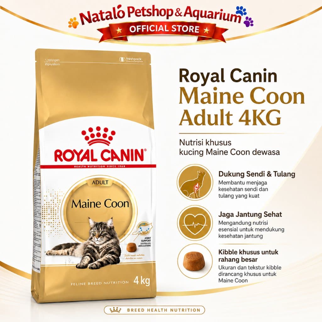 Royal Canin Maine Coon Adult 4KG - Makanan Kucing Dewasa Ras Mainecoon Freshpack 4 KG - gambar 1