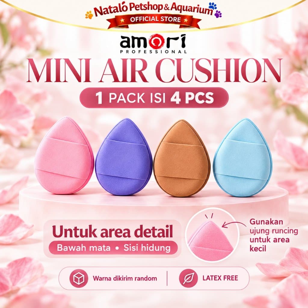 AMORI Puff Makeup Spons Bedak - Powder Puff, Air Cushion Puff, Mini Puff & Sponge Foundation - gambar 4