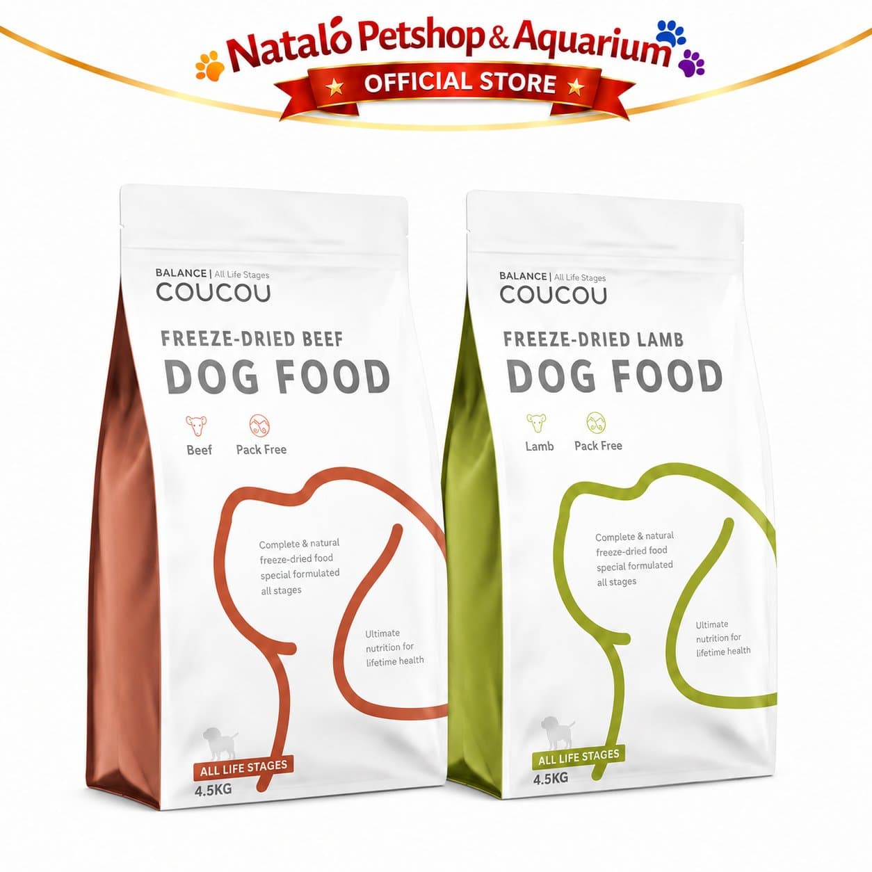 COUCOU Freeze Dried Raw Dog Food Lamb / Beef 4.5KG All Life Stages - Makanan Anjing Kering Cou Cou Rasa Domba / Sapi Semua Umur 4.5 KG - gambar 6