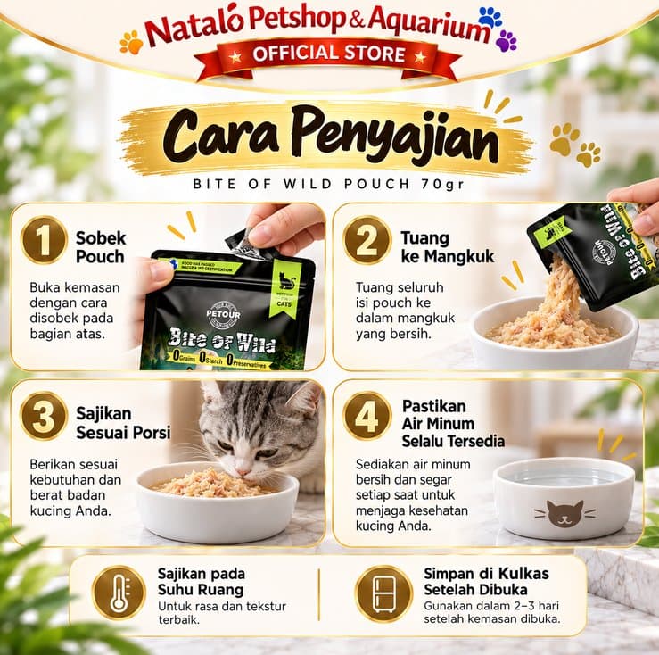 Bite of Wild Pouch Wet Cat Food 70GR All Life Stages  - Makanan Basah Saset Kucing  Semua Tahap Umur / Usia 70 GR Tuna Chicken - gambar 3