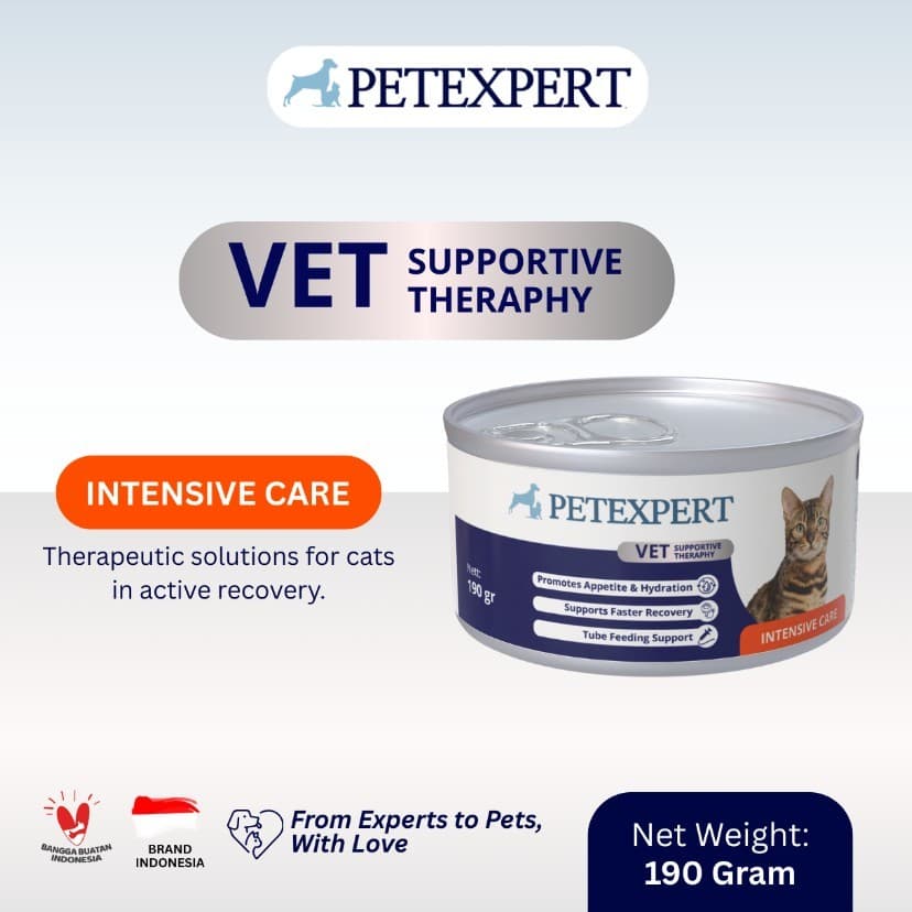 Pet Expert INTENSIVE CARE for CAT RECOVERY 190GR - Vet Supportive Therapy Treatment / Makanan Basah Kaleng Penyembuhan PETEXPERT 190 G - gambar 1
