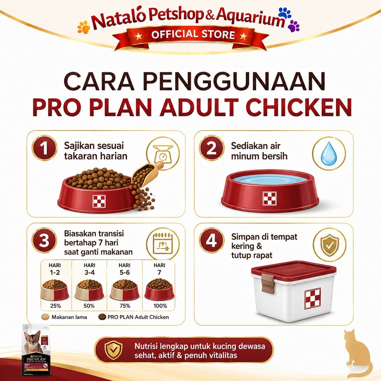 PRO PLAN Adult Cat Food Chicken Formula 1.5KG Freshpack - Makanan Kucing Dewasa PROPLAN 1.5 KG Super Premium - gambar 3