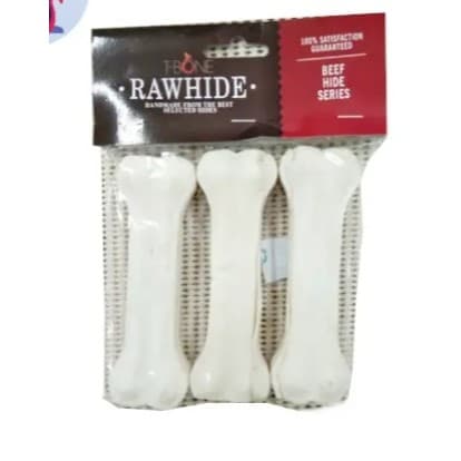 Pressed Bone Milk 5.25" isi 3 pc - T-Bone Rawhide Tulang Press Medium Putih 3pc Beef mix Susu