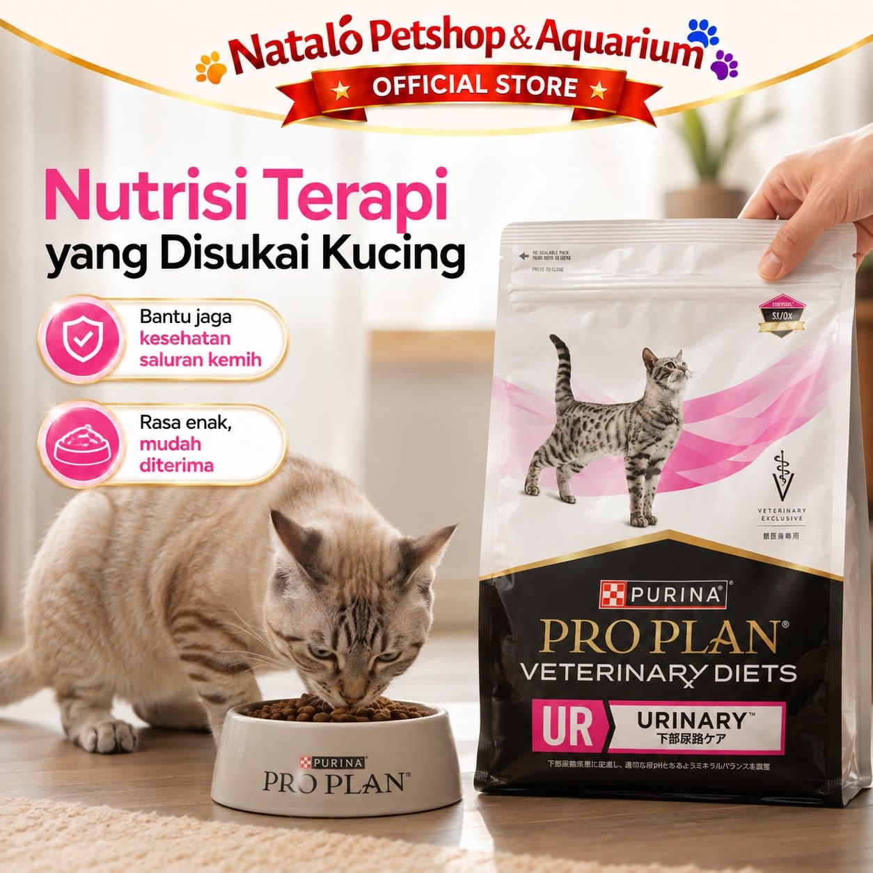 PRO PLAN Veterinary Diets Urinary S/O UR 2KG Adult Cat Food - Makanan Kucing Dewasa PROPLAN untuk Pengobatan Saluran Kencing Kemih FLUTD Freshpack 2 KG - gambar 5