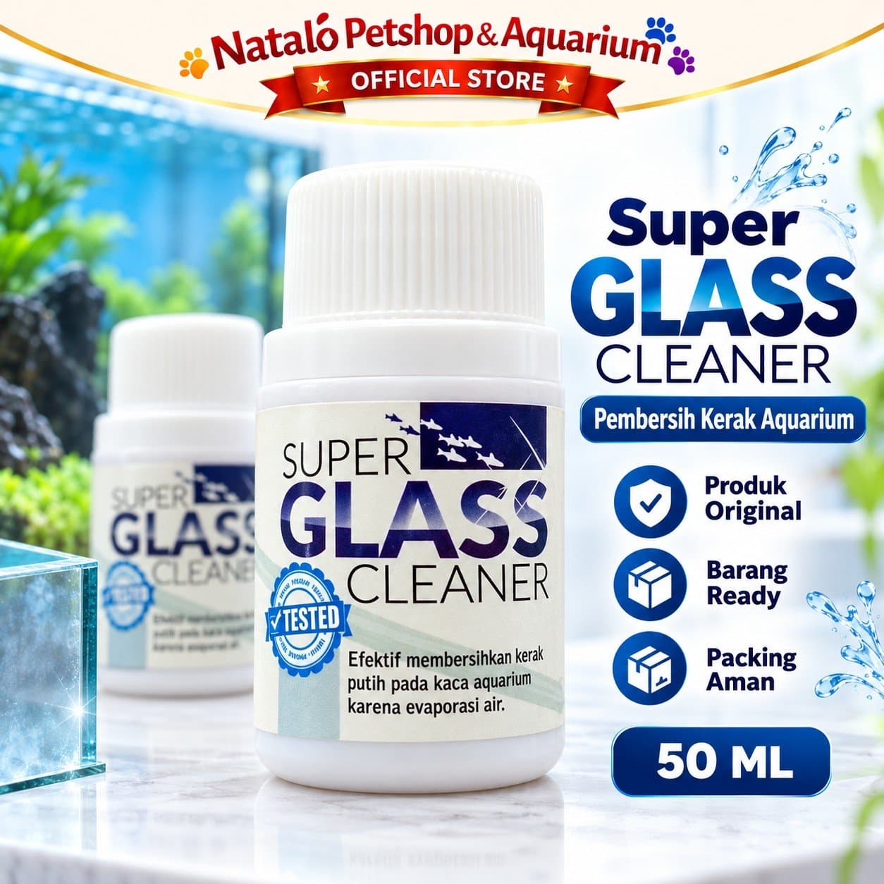 Super Glass Cleaner 50ML - Pembersih Kerak Aquarium / Kaca 50ML