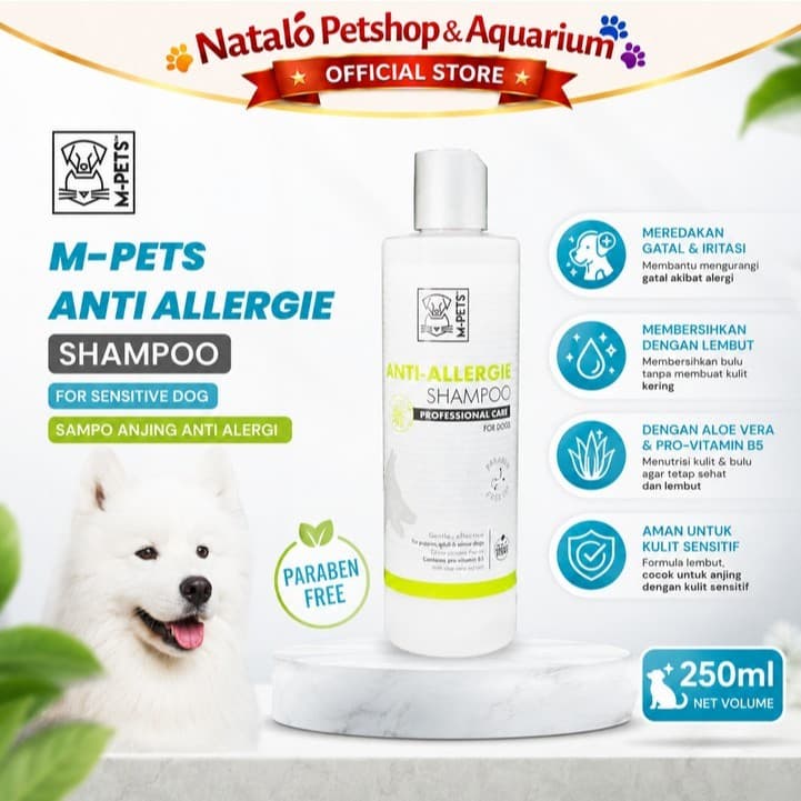 M-Pets Shampoo ANTI ALLERGIE 250ML Sampo Hewan Anjing Kulit Sensitif for DOG - gambar 1