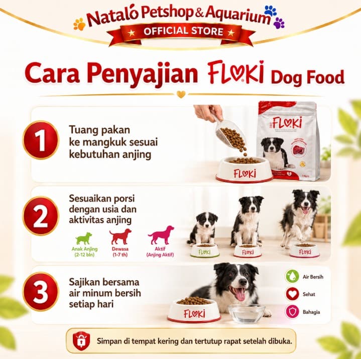 Floki Dog Food 1KG Adult Beef - Lamb and Rice / Puppy Dry Premium - gambar 3