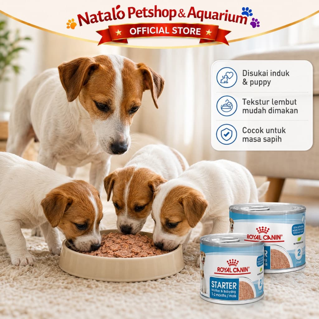 Royal Canin Starter Mother & Babydog Wet Food Mousse 1 KRAT isi (12pcs x 195gr) - Makanan Basah Ibu Menyusui dan Anak Anjing - gambar 5