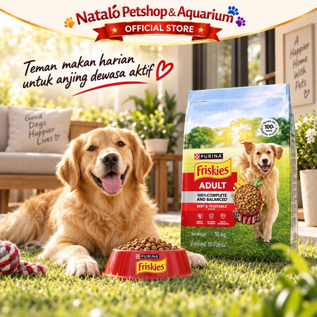 Friskies Beef & Vegetable 10KG Adult Dry Dog Food - Makanan Kering Anjing Dewasa Rasa Sapi & Sayur 10KG - gambar 5