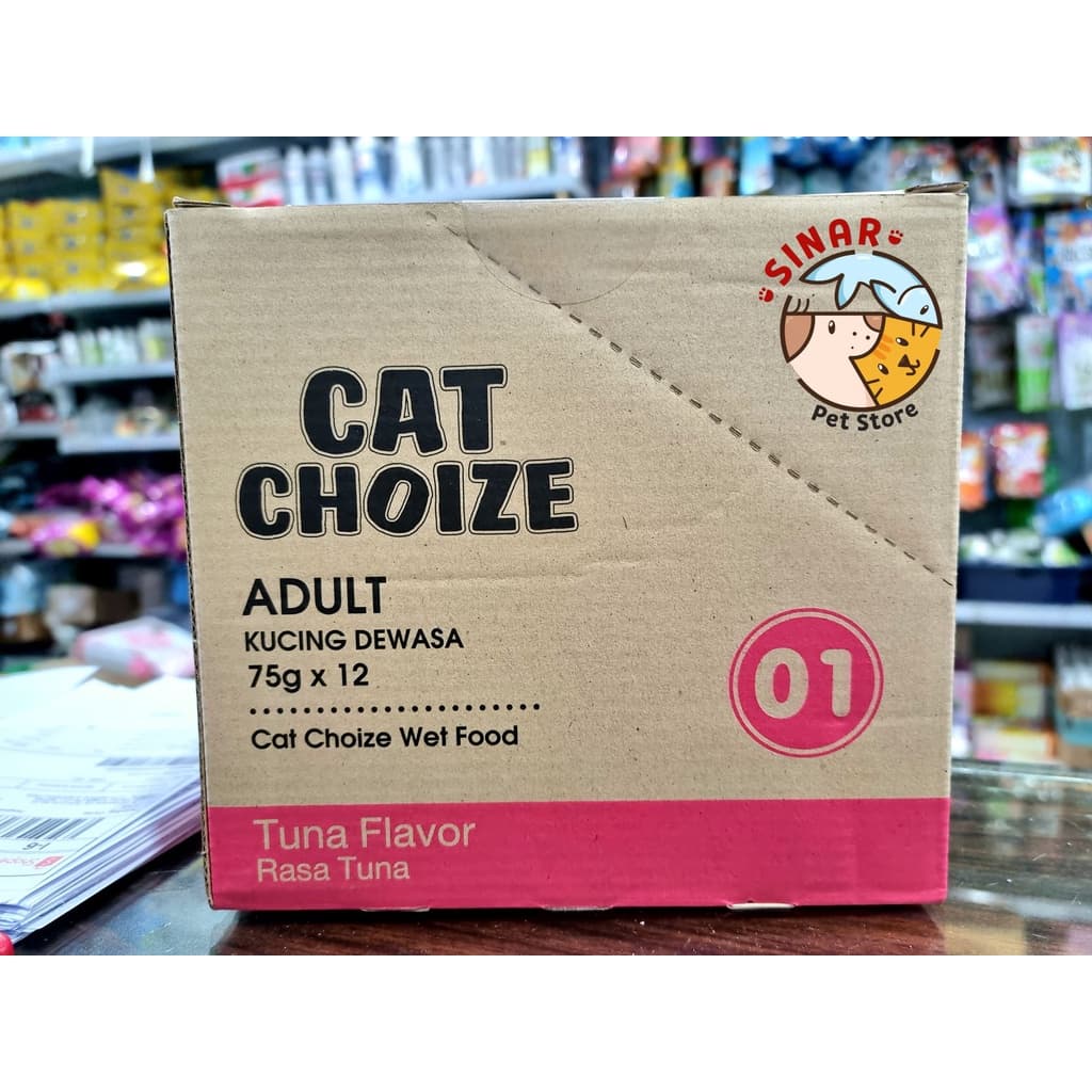 Cat Choize Pouch 75GR per BOX isi 12 Sachet Saset Makanan Basah Kucing Wet Food - gambar 1