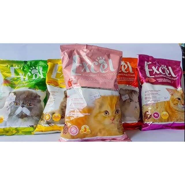 EXCEL ADULT / KITTEN 500GR ( UNGU / PINK / ORANGE / KUNING / HIJAU) Makanan Kucing Murah - gambar 1