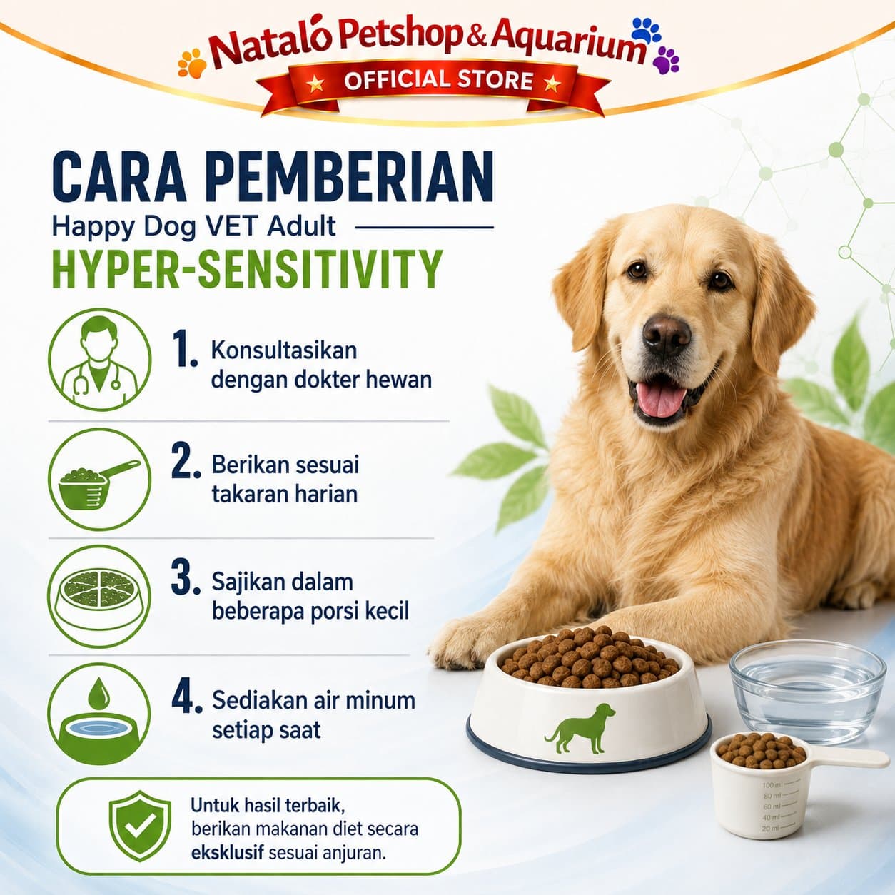 Happy Dog Vet Hyper-Sensitivity Hypersensitivity 4 KG - Makanan Anjing Dewasa untuk Kulit Sensitif / Alergi 4KG - gambar 3