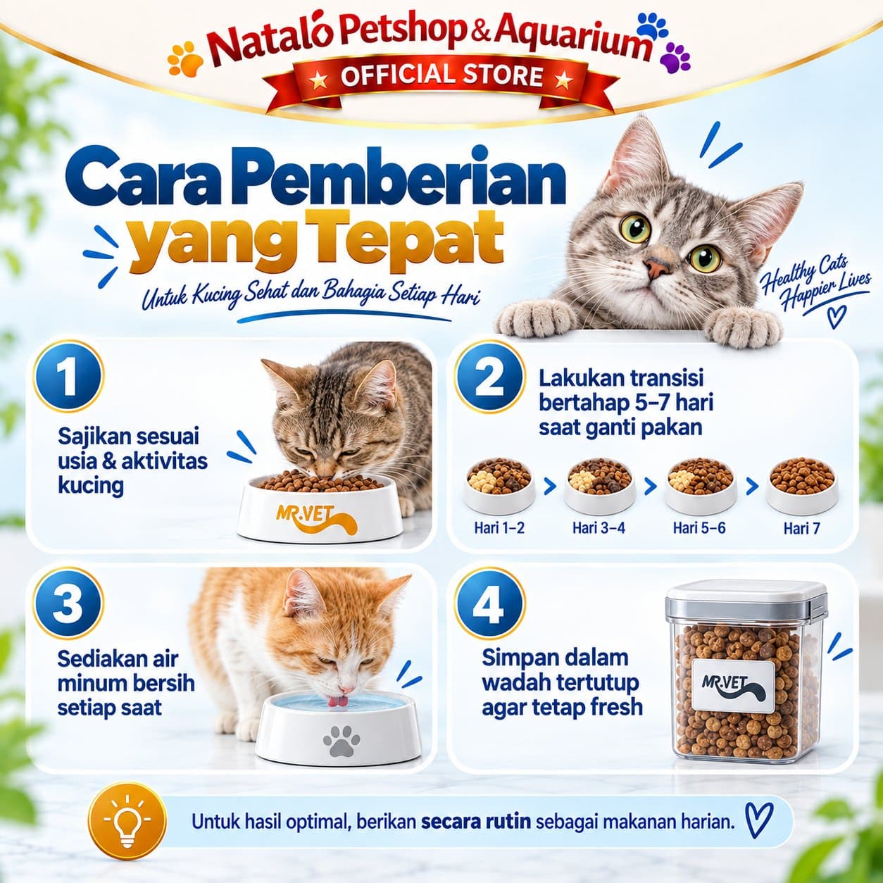 Mr. Vet G1 Tuna Grain Free 1KG All Life Stages Holistic Dry Cat Food - Makanan Kucing Kering MR.Vet Segala Usia 1 KG - gambar 3