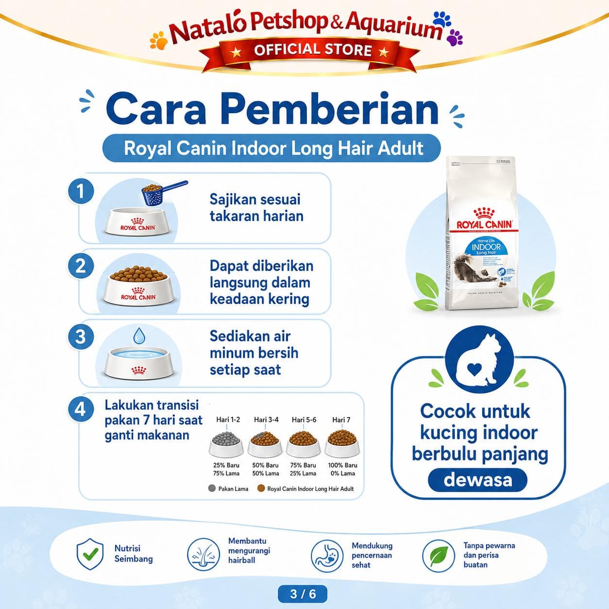 Royal Canin Home Life Indoor Long Hair 2KG Adult Cat Food Longhair - Makanan Kucing Dewasa Bulu Panjang dalam Rumah 2 KG - gambar 3
