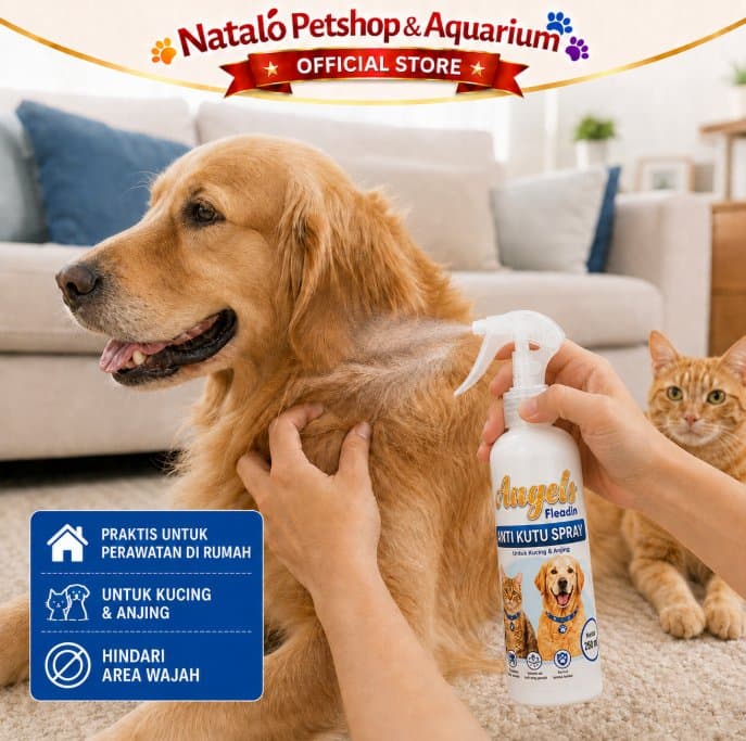 Angels FLEADIN SPRAY 250ML Obat Kutu Semprot Hewan Kucing Anjing Hewan Peliharaan for Pet Cat Dog Flea Tick - gambar 4