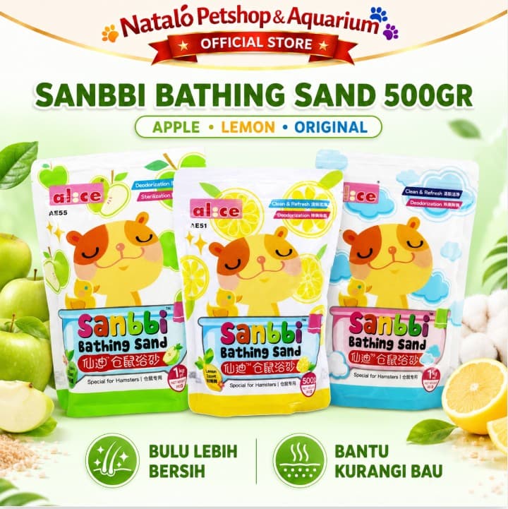 SANBBI 500GR - BATHING SAND Pasir Mandi Hamster Alice Wangi Bersih 500 GR - gambar 2