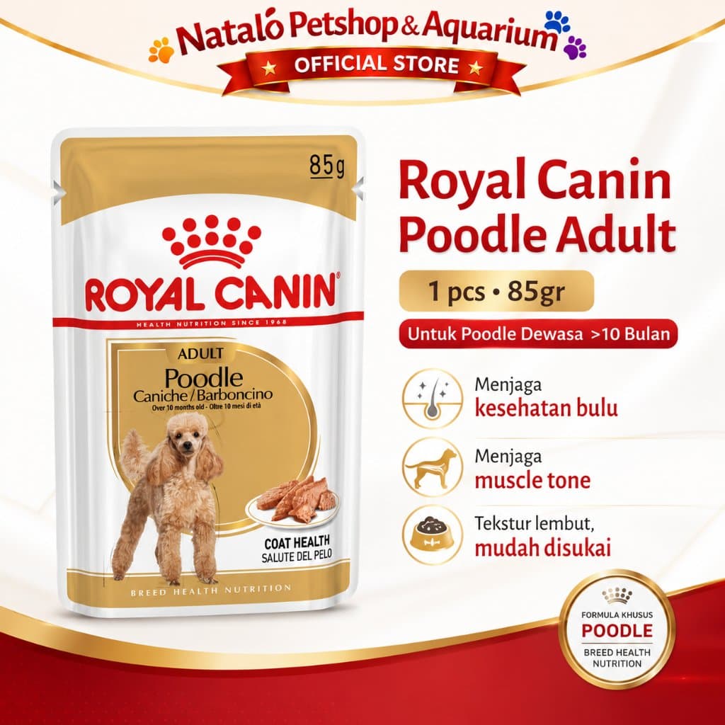 Royal Canin Adult Poodle Pouch Dog Wet Food 85GR - Makanan Basah Saset Anjing Ras Pudel 85 GR - gambar 1