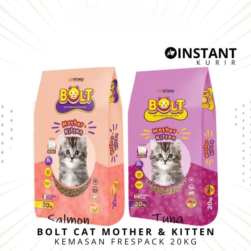 Bolt Mother & Kitten Dry Cat Food 20 KG - Makanan Kering Ibu dan Anak Kucing 20KG - gambar 1