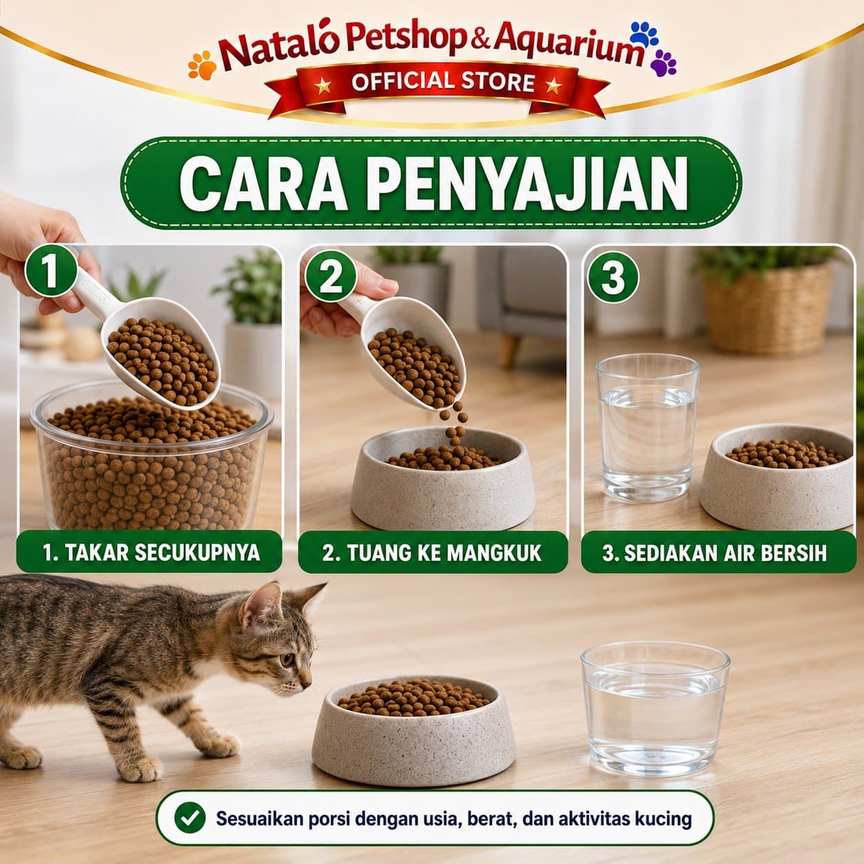 Animal&Co Kitten & Adult Dry Cat Food 20KG (800gr x 25pack) - Makanan Kering Kucing Anak Dewasa 20 KG - gambar 3