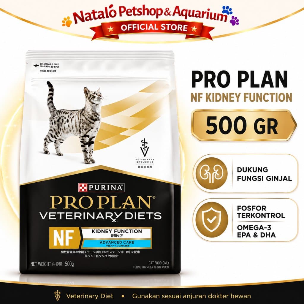 Pro Plan NF Kidney Function 500GR Advance Care Veterinary Diets Dry Cat Food 500GR - Renal Special Makanan Kucing Kering untuk Ginjal 500 GR ProPlan Purina - gambar 1